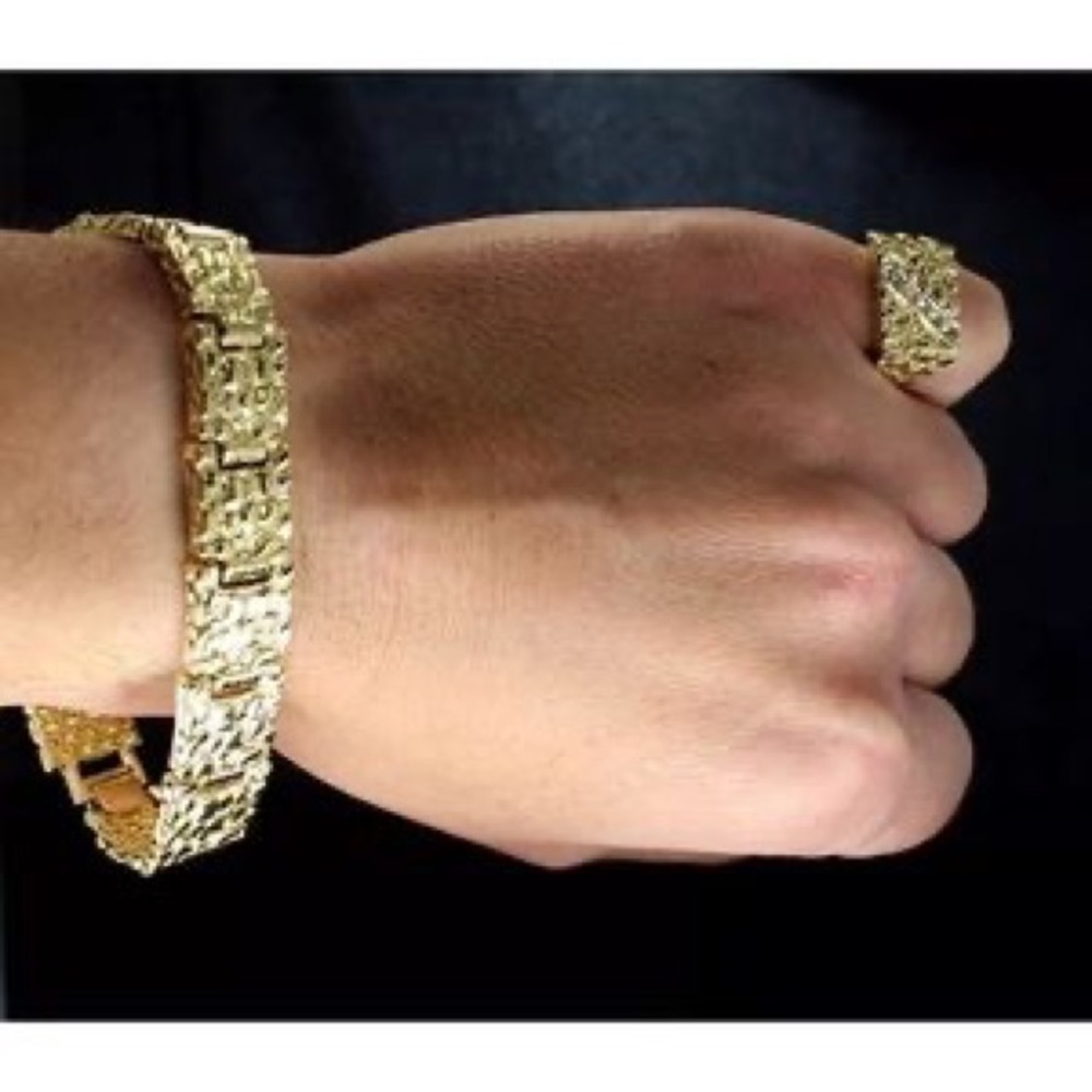 Nugget bracelet 14 gold (man)